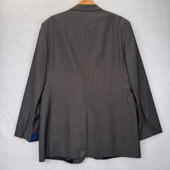 NWT Brooks Brothers Stretch Wool Brown Check Pattern Suit Jacket Size 45L $239 - Picture 2 of 9